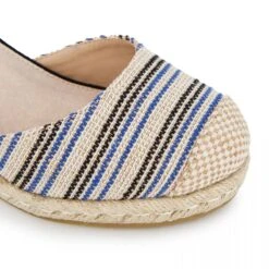 Sandales Compensées Rayées Toile Légère Semelle Corde Boucle Femme MTNG -Dockers by Gerli Soldes Magasin sandales compensees rayees toile legere semelle corde boucle femme mtng 10