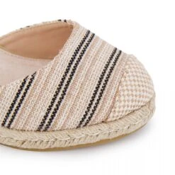 Sandales Compensées Rayées Toile Légère Semelle Corde Boucle Femme MTNG -Dockers by Gerli Soldes Magasin sandales compensees rayees toile legere semelle corde boucle femme mtng 11