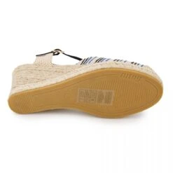 Sandales Compensées Rayées Toile Légère Semelle Corde Boucle Femme MTNG -Dockers by Gerli Soldes Magasin sandales compensees rayees toile legere semelle corde boucle femme mtng 13