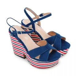 Sandales Compensées Semelle Rayée Suedées Femme MARIAMARE -Dockers by Gerli Soldes Magasin sandales compensees semelle rayee suedees femme mariamare 2