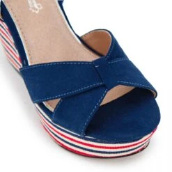 Sandales Compensées Semelle Rayée Suedées Femme MARIAMARE -Dockers by Gerli Soldes Magasin sandales compensees semelle rayee suedees femme mariamare 4