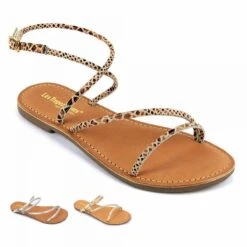 Sandales Cuir Léger Imprimé Distak Femme LES TROPEZIENNES PAR M.BELARBI