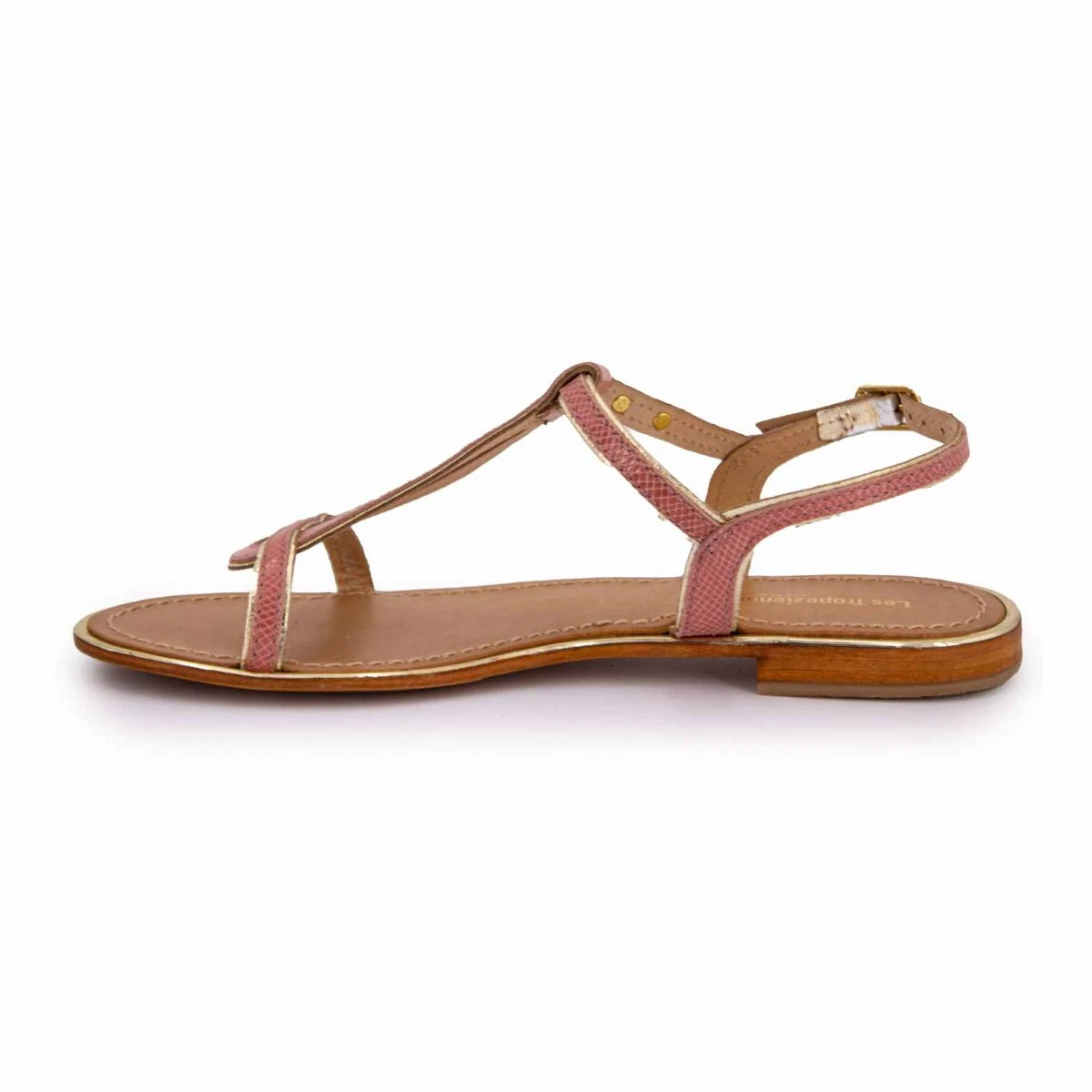 Sandales Hamore Motif Serpent Liseré Doré En Cuir Rose T36-41 Femme LES TROPEZIENNES PAR M.BELARBI 4 Sandales Hamore Motif Serpent Liseré Doré En Cuir Rose T36-41 Femme LES TROPEZIENNES PAR M.BELARBI – Image 2