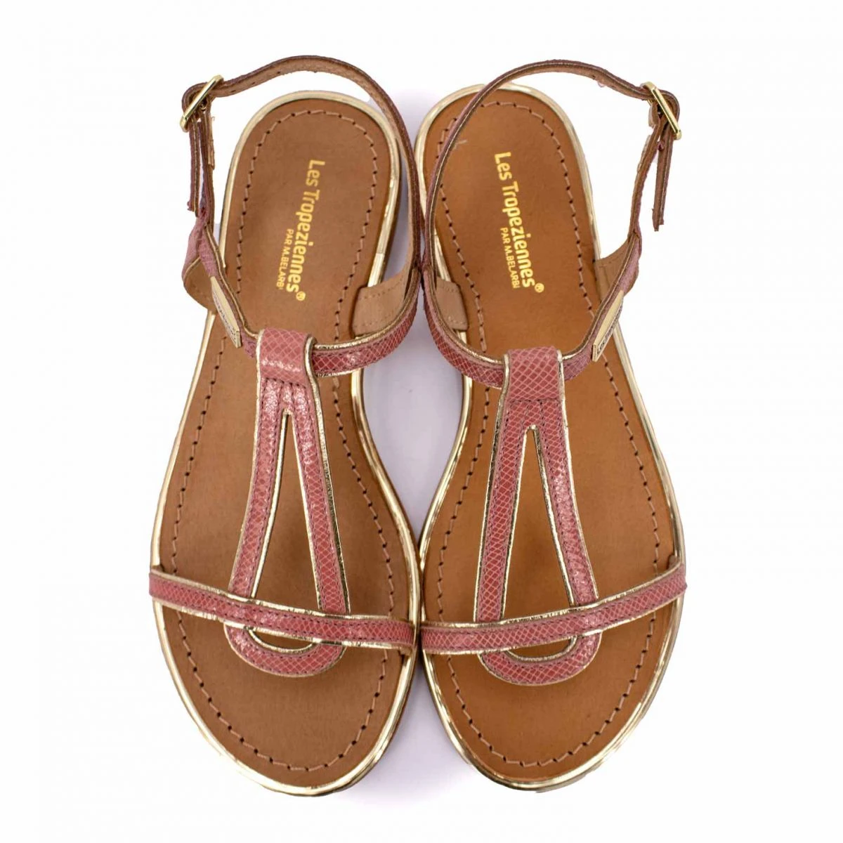 Sandales Hamore Motif Serpent Liseré Doré En Cuir Rose T36-41 Femme LES TROPEZIENNES PAR M.BELARBI 5 Sandales Hamore Motif Serpent Liseré Doré En Cuir Rose T36-41 Femme LES TROPEZIENNES PAR M.BELARBI – Image 3