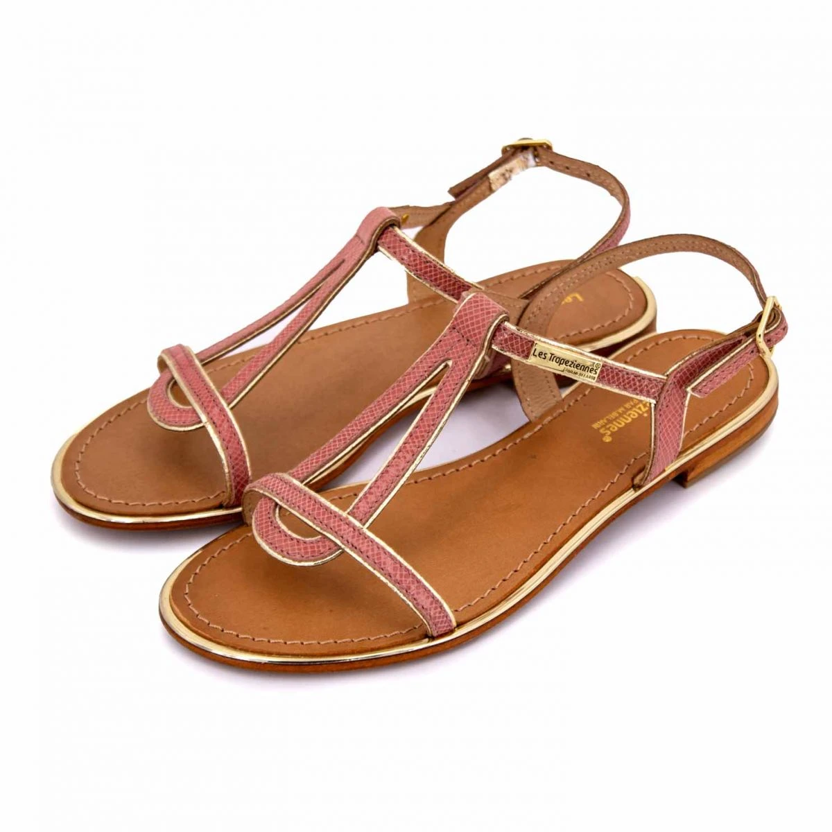 Sandales Hamore Motif Serpent Liseré Doré En Cuir Rose T36-41 Femme LES TROPEZIENNES PAR M.BELARBI 6 Sandales Hamore Motif Serpent Liseré Doré En Cuir Rose T36-41 Femme LES TROPEZIENNES PAR M.BELARBI – Image 4