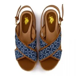 Sandales Jean Motif Fer à Cheval Et Logo Doré à Talons Compensés Femme US POLO -Dockers by Gerli Soldes Magasin sandales jean motif fer a cheval et logo dore a talons compenses femme us polo 2