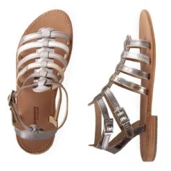 Sandales Montantes Brides En Cuir Hic Femme LES TROPEZIENNES