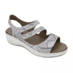 Sandales Plates Compensées F0550 Brides Python Femme FLUCHOS