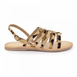 Sandales Plates En Cuir Léopard Femme INITIALE PARIS