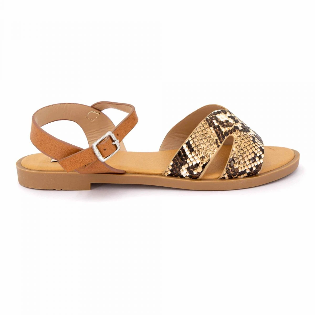 Sandales Plates Façon Python Femme MTNG 3 Sandales Plates Façon Python Femme MTNG – Image 2