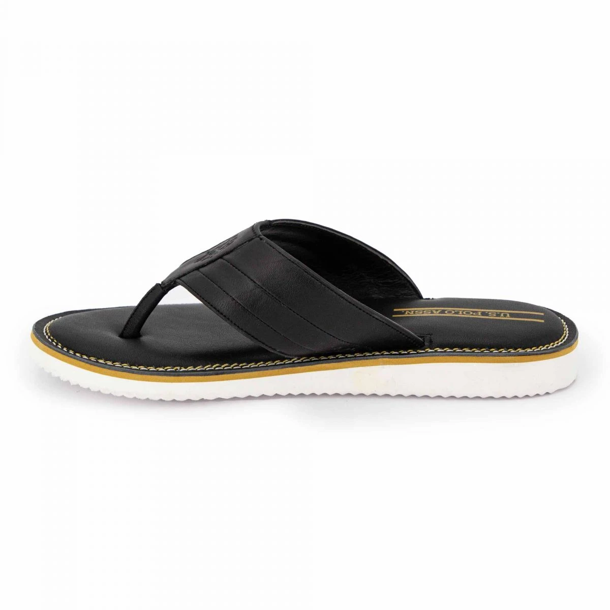 Tongs Cuir Noir Mylo Logo Gravé Homme US POLO 4 Tongs Cuir Noir Mylo Logo Gravé Homme US POLO – Image 2