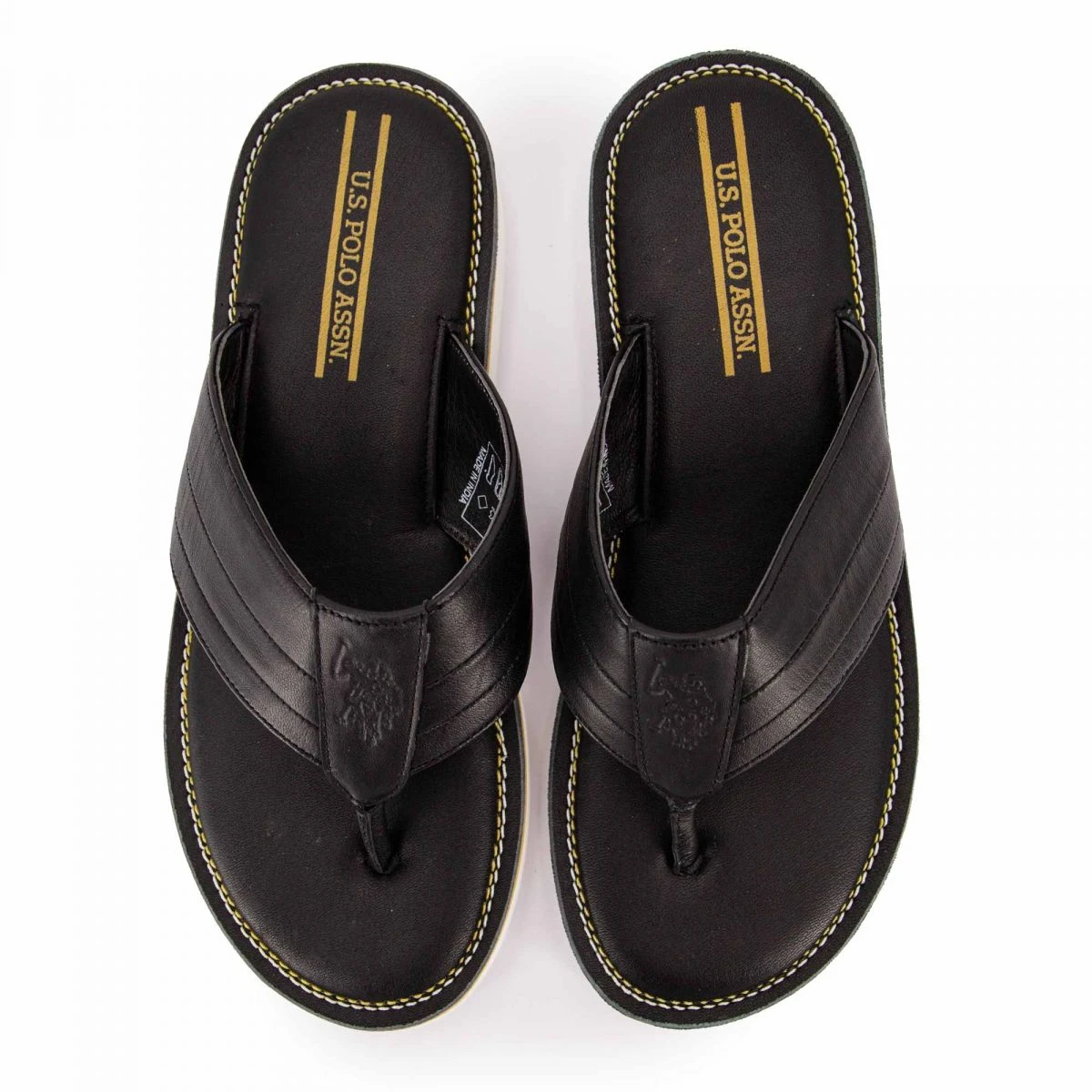 Tongs Cuir Noir Mylo Logo Gravé Homme US POLO 5 Tongs Cuir Noir Mylo Logo Gravé Homme US POLO – Image 3