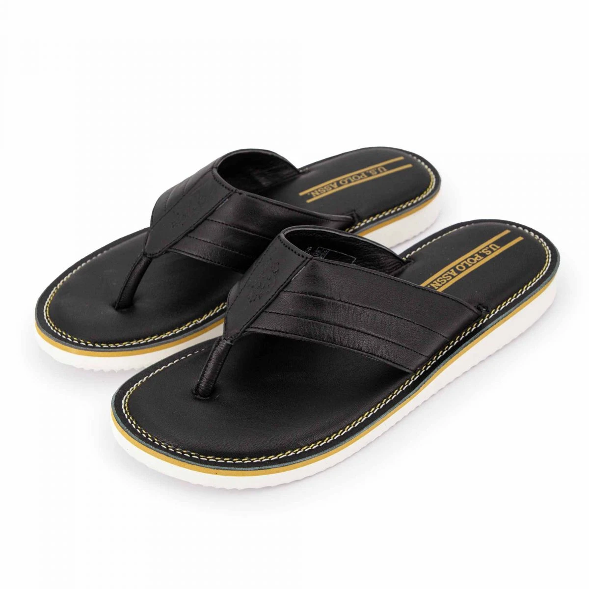 Tongs Cuir Noir Mylo Logo Gravé Homme US POLO 6 Tongs Cuir Noir Mylo Logo Gravé Homme US POLO – Image 4