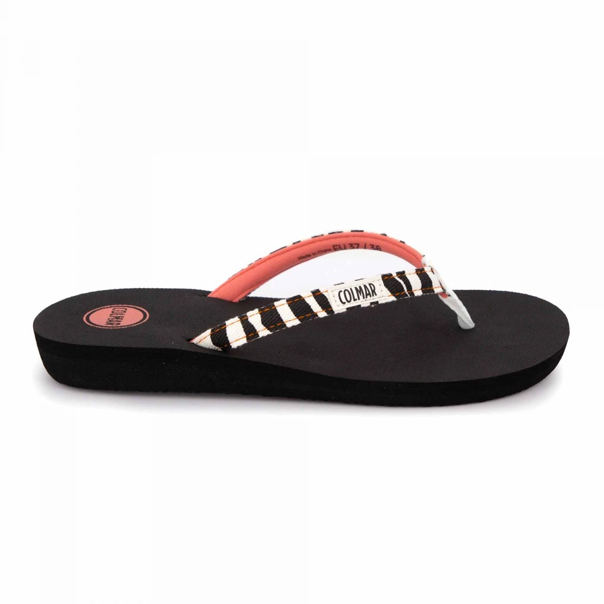 Tongs Noires Flipflop Zèbre Femme COLMAR 3 Tongs Noires Flipflop Zèbre Femme COLMAR